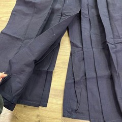 Japanese Kendo Hakama Pants Kimono Navy Blue Embroidered Size 2.3 Kids