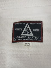 Gracie Brand Jiu Jitsu Official Gi Set White Sz 4/170 A2 BJJ Jacket Pants Belt