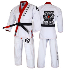 Felino White Adult Premium BJJ Gi Uniform Pearl Weave Brazilian Jiu Jitsu Kimono