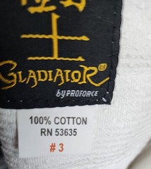 Proforce Gladiator Gi # 3, White Karate Kun Fu