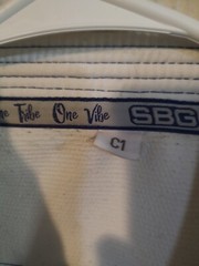 SBG Gi Youth Child White Blue Straight Blast Gym Jiujitsu Gym Complete Set C1 C2