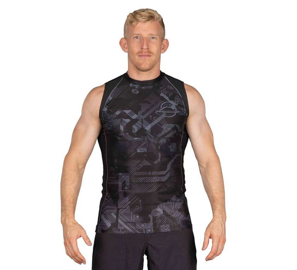Fuji Matric Sleeveless Sleeve Less MMA BJJ Jiu Jitsu Rashguard – Black