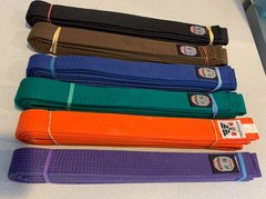 Karate / Judo belts (six), size 7, suit larger adult