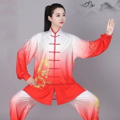 Tai Chi Uniform Traditional Wushu Kungfu Suit Gradient Color Martial Arts Suit