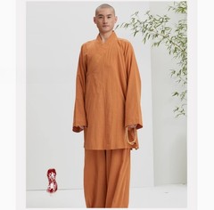 Buddhist Shaolin Monk Robe Full Set Cotton Thin Kung Fu Suit Meditation Uniforms