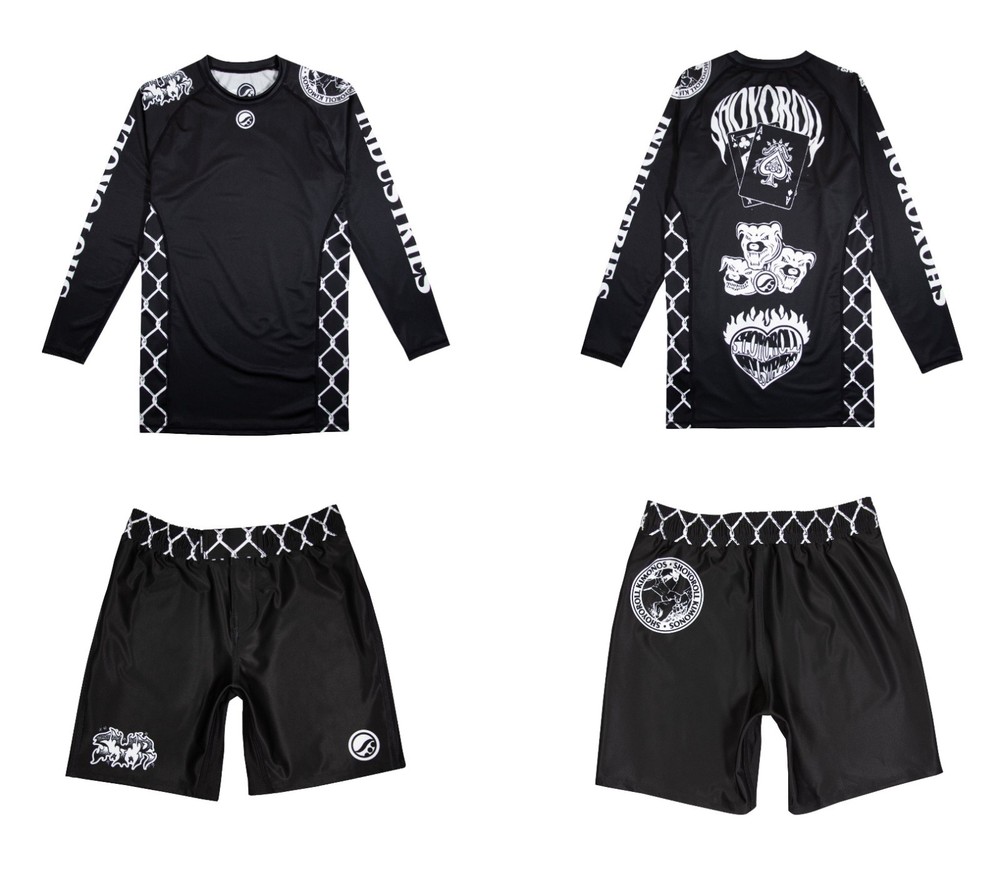 Shoyoroll Batch 142 Aces Rash Guard LS No Gi Bjj Shorts Set Jiu Jitsu Uniform