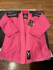 Vector Sports Kids Brazilian Jiu Jitsu BJJ Gear Up, Pink Jacket New! No Belt