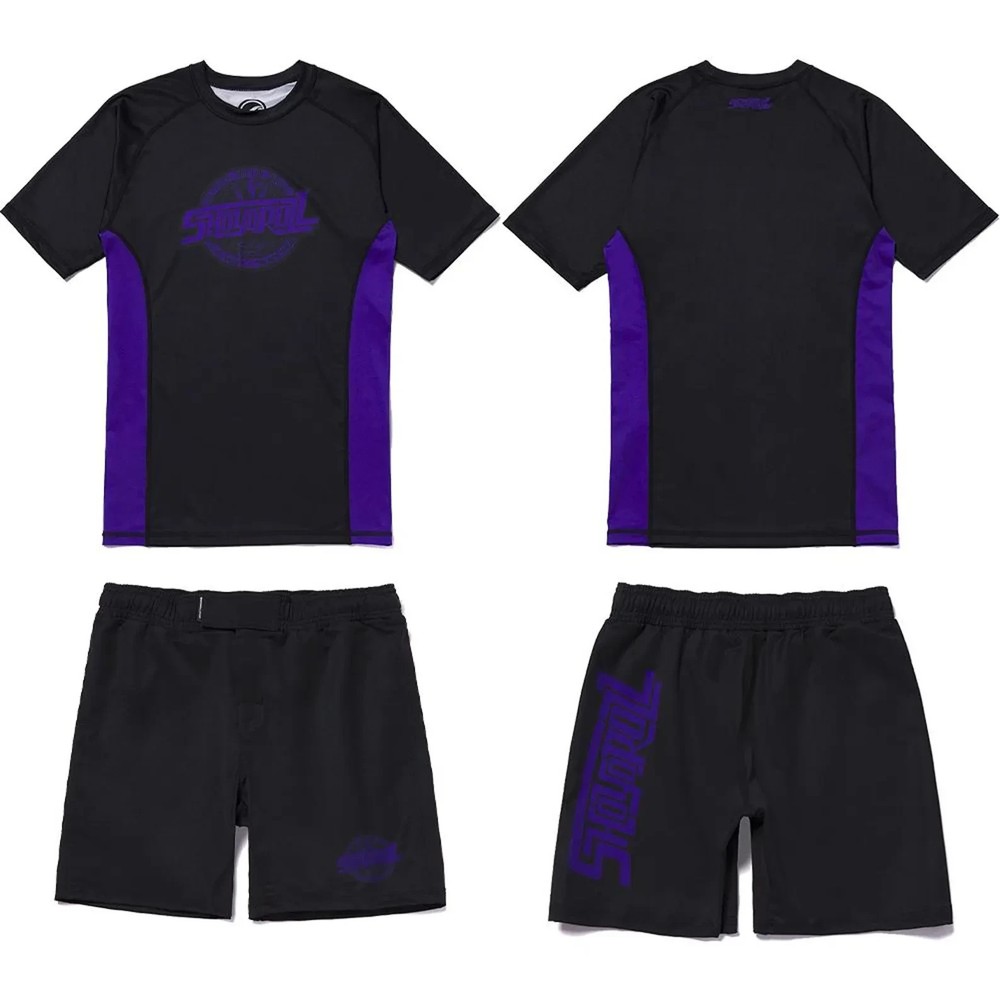 Shoyoroll Purple Haze BJJ Training Outfit: Rash Guard & Fitted Shorts