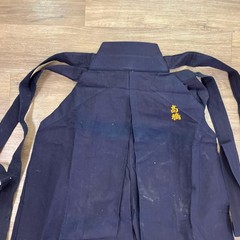 Japanese Kendo Hakama Pants Kimono Navy Blue Embroidered Size 2.3 Kids