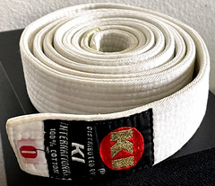 KI International Karate Belt White Size 0 75”