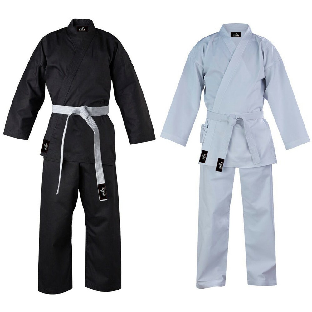 Karate Suit GI Adult Student Aikido Martial Arts Free Belt Kids 110cm to 200cm