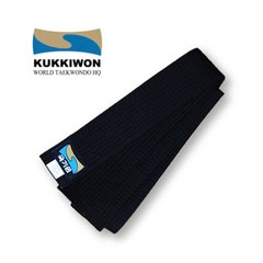 Kukkiwon Official Single Wrap Black Belt Sashes Martial Arts Taekwondo Karate