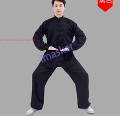 Unisex Cotton Kung Fu Tai Chi Uniform Morning exercise martial arts Clothes Suit