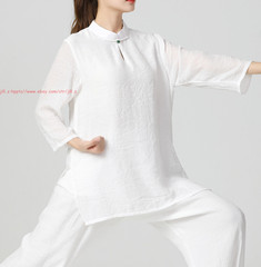 Women Tai Chi Morning Exercise Suit Kung Fu martial arts Wing Chun Linen Uniform