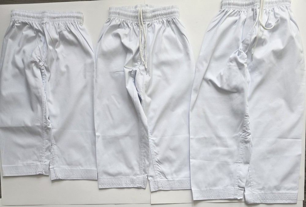 Youth White Martial Arts Uniform Pants Karate Taekwondo Sizes 0000-6