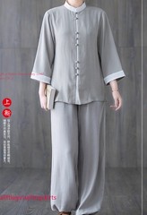 Women’s Cotton Linen Shirts +Pants Tai Chi Sets Blouse Arts Kung Fu Su Uniforms