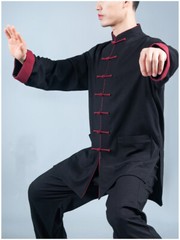 Tai Chi Clothes Martial Art Uniform Wushu Clothing Kung Fu Dress Unisex Black
