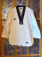 Adidas Korea Taekwondo Federation Uniform Top Pullover Long Sleeve White 150cm
