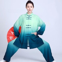 Tai Chi Uniform Traditional Wushu Kungfu Suit Gradient Color Martial Arts Suit