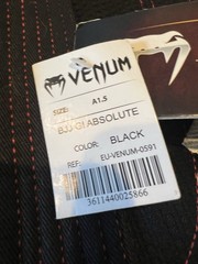 NEW Venum Brazilian Jiu-Jitsu BJJ Gi Absolute Black Size A1.5 Adult Kimono