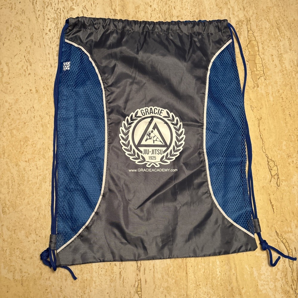 gracie academy drawstring bag old school Jiu-Jitsu gym mesh partial see thru