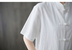 Women’s Retro Linen Shirts Pants Tai Chi Sets Blouse Martial Arts Kung Fu Suits