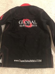 Global Martial Arts Brazilian Jiu Jitsu Size A0 Black Top Only Sports