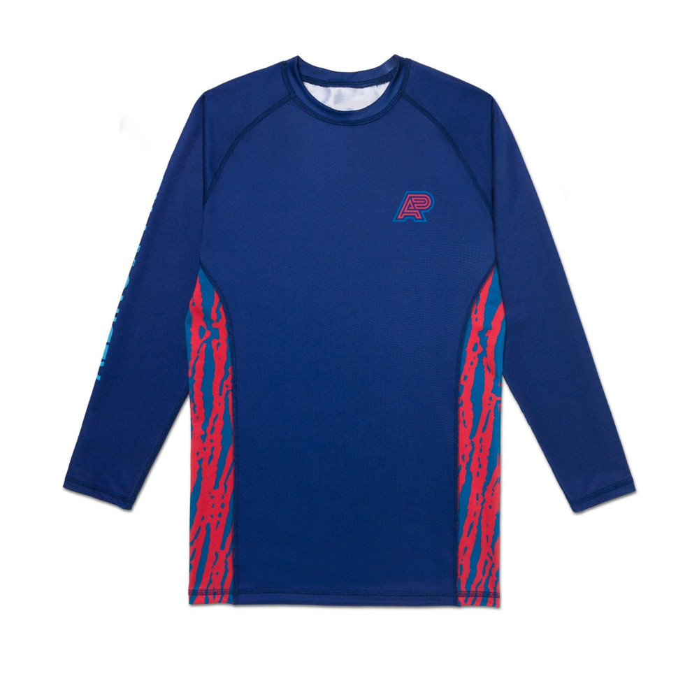 Albino and Preto Wrasse Rash Guard LS Navy BJJ Jiu Jitsu No Gi Training