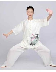 Summer Kung Fu Shirts Wing Chun Sport Tops Martial Arts Taichi Uniform White