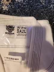 SHOGUN Fight Jiu Jitsu Uniform Cotton BJJ White Size A2L Fast Free Ship