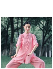 Summer Breathable Short Sleeve Kung Fu Shirts Wing Chun Training Vintage Sport