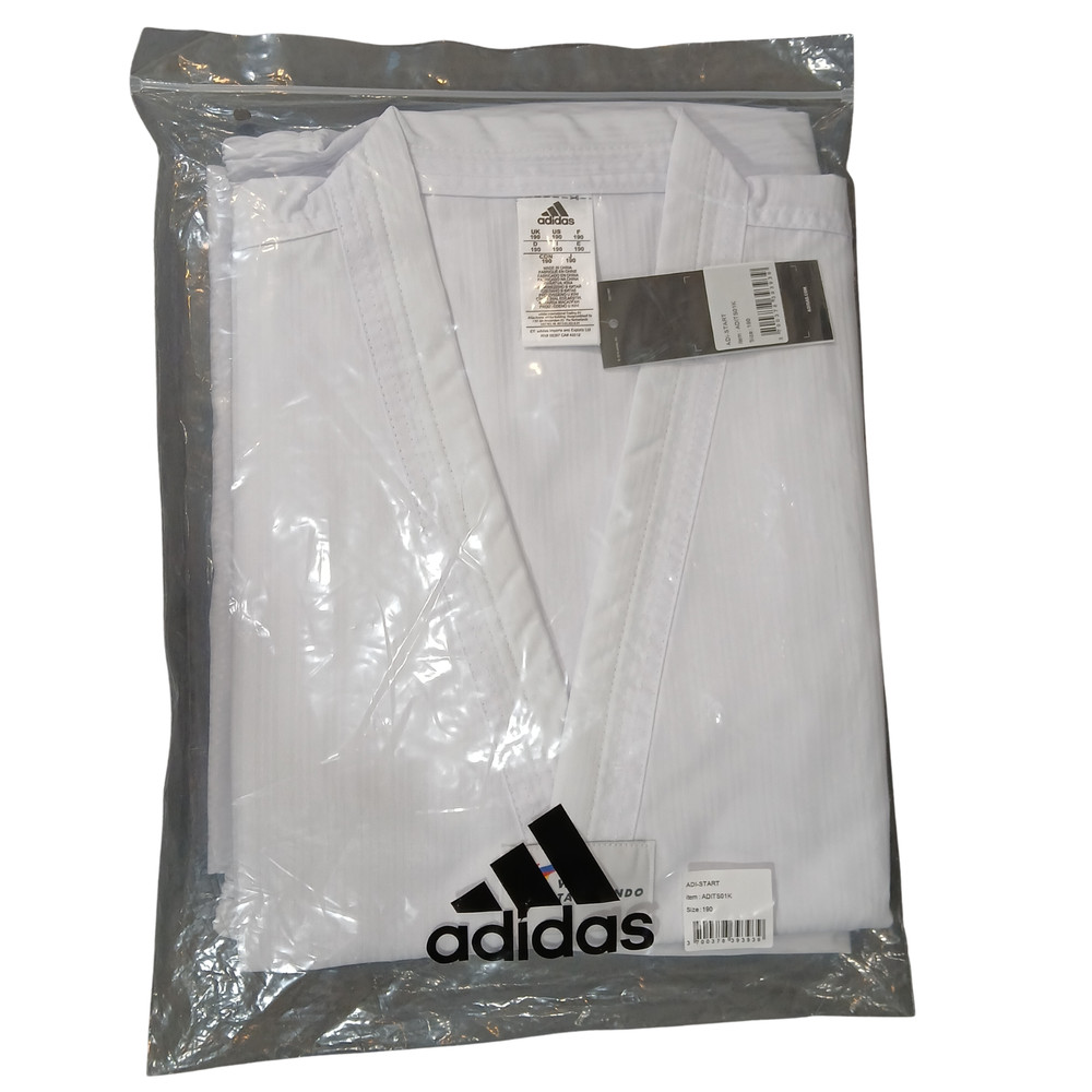 Adidas Adi-Start Taekwondo Dobok Uniform White Size 190 NWT Sealed ADITS01K