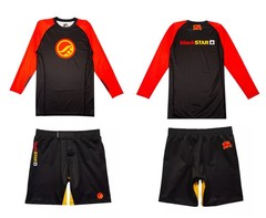 BlackSTAR Retro Batch #146 BJJ No-Gi Long Sleeve Rash Guard & Training Shorts Se