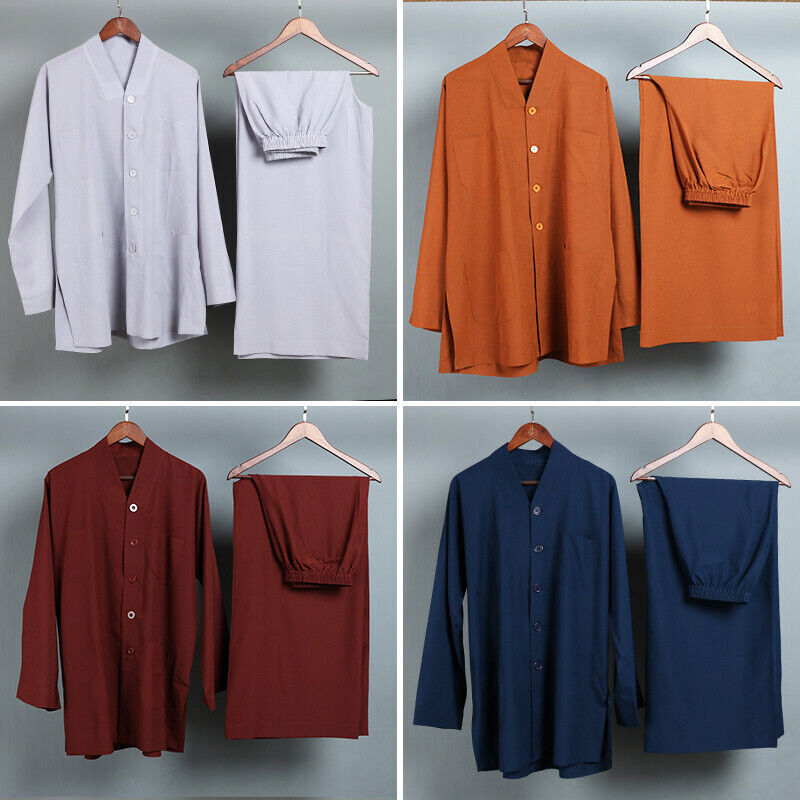 Unisex Buddhist Zen Clothing Shaolin Monk Kung Fu Martial Arts Wushu Uniforms