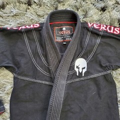 Verus Brazilian Jiu Jitsu Gi Men’s Size A00 Black Cotton Long Sleee Embroidered