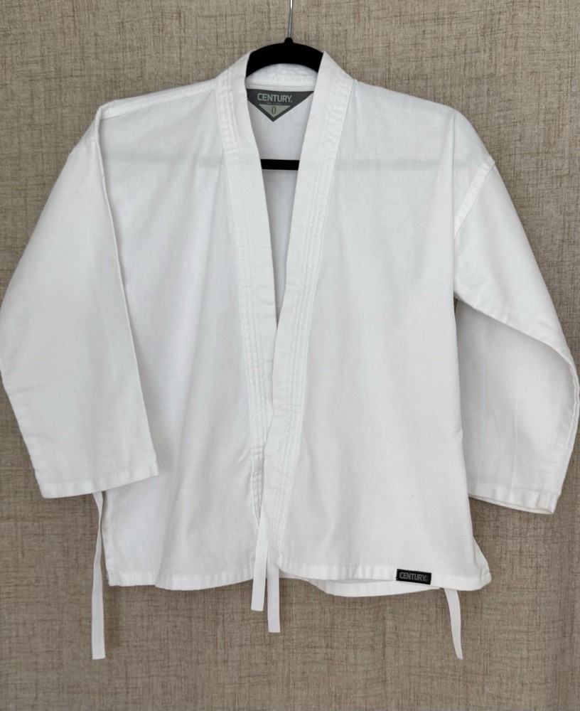 CENTURY Pro Force White Karate Gi Uniform Set w/ Belt, Kids Unisex Size 0