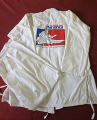 Macho Martial Arts Gi Lot of 2 Uniforms with 8 belts and Macho Sparring Gear