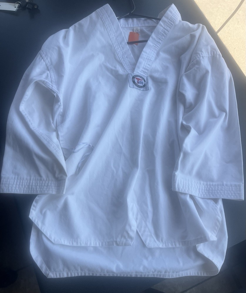 Taekwondo Approved Uniform Top Size 4/180 White Martial Arts Gi Jacket Used