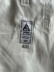 Gracie Jiu-Jitsu Authentic Gi A3 White 100% Cotton Jacket & Pants Uniform