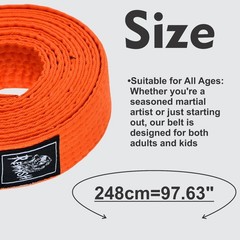 Orange Karate Belt 2″ Martial Arts Rank Belt Taekwondo Judo Aikido Kids & Adult