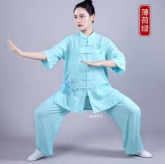 Summer Women Cotton Tai Chi Uniform Kung Fu Suit Martial Arts Wing Chun Clothes