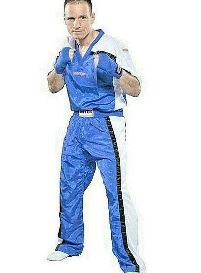 TOPTEN SPORT KARATE KICKBOXING ULTRALIGHT MESH UNIFORM 1605 B BLUE WHITE Gi WAKO