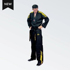 Martial Arts Uniform – Diamond Black w/ Gold Stripe | Karate, Taekwondo, MMA