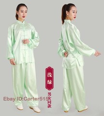 Chinese Kung Fu Tai Chi Faux Silk Uniform Arts Wushu Wing Chun Sets Unisex