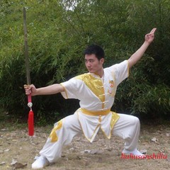 Satin Martial Arts Kung Fu Uniform Wushu Changquan Tai Chi Set Dragon Embroidery