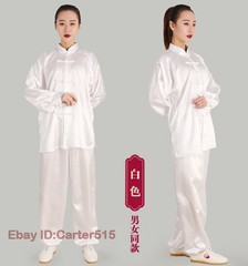 Chinese Kung Fu Tai Chi Faux Silk Uniform Arts Wushu Wing Chun Sets Unisex
