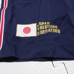ASICS Japan Wrestling Federation Team Shorts Navy Size O ( XL ) Training Pants