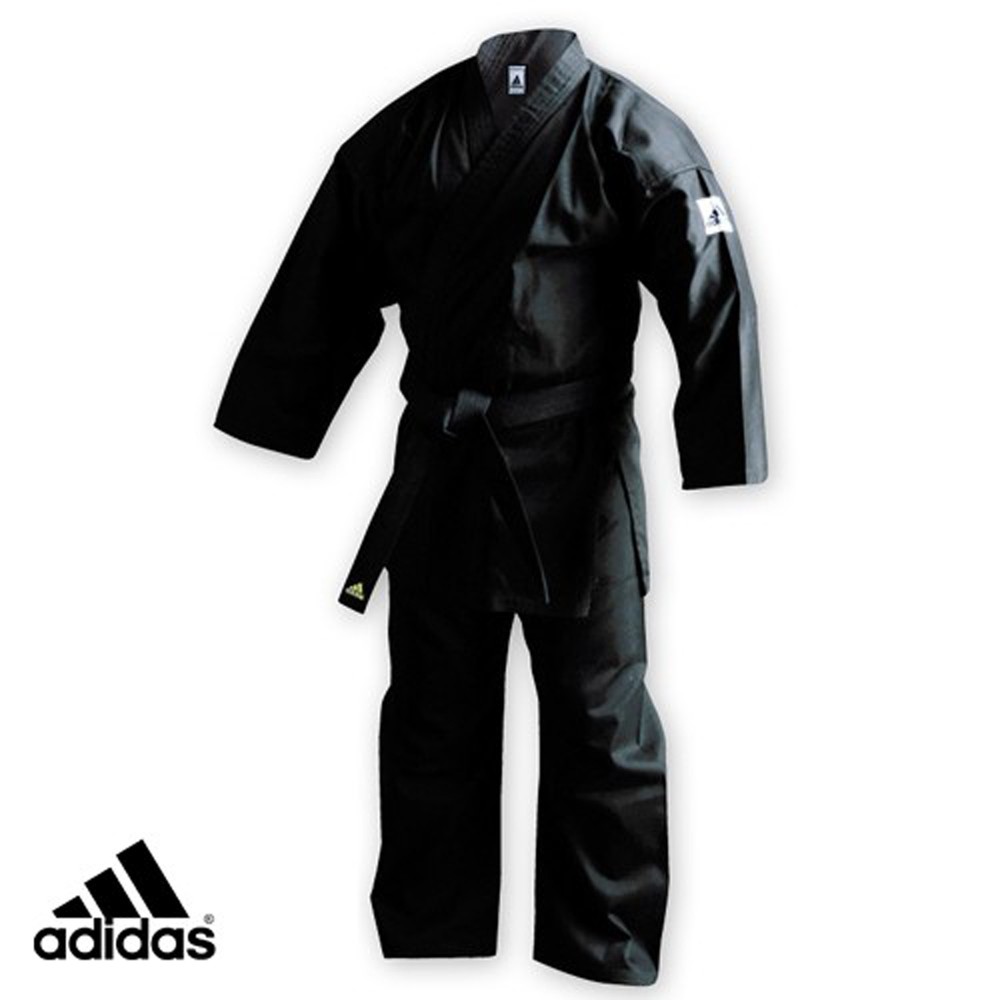adidas Black Karate Martial Arts Gi – 7oz lightweight uniform