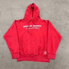 Storm Kimonos Gracie Barra Jiu-Jitsu Hoodie Mens Medium Red Pullover Drawstring