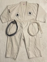 Vintage Karate MMA Martial Arts Men’s Top/Bottom Sun Choi Sz 7 Patches/Belts